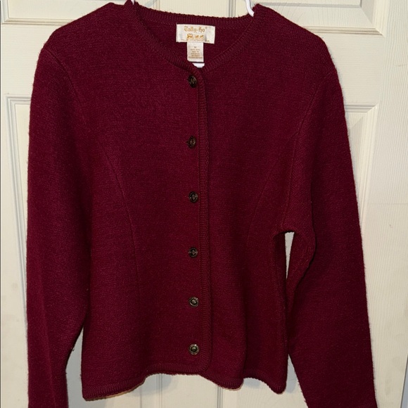 Tally Ho Women's Burgundy Cardigan - Picture 1 of 4